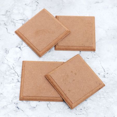 Modern Brown Tea Wooden Coasters - Pack of 4